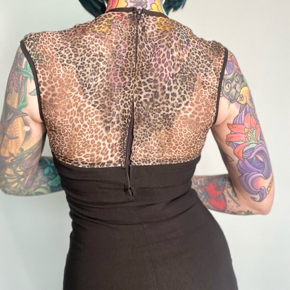 Pinup Couture black leopard wiggle dress - Picture 2 of 4
